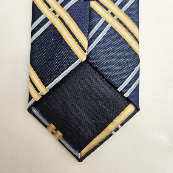 Pierre Cardin Men's SLIM Polyester Tie Blue with Blue & White Stripes 3" - Picture 3 of 7